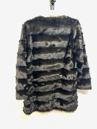 Abrigo Pelo Zara Talla M Marrón y negro