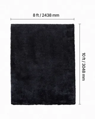 Tappeto Morbido Peloso per Interni in Peluche Nero