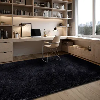 Tappeto Morbido Peloso per Interni in Peluche Nero