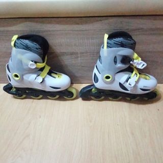 Patines Infantiles Ajustables Gris y Amarillo