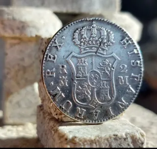 Lote 2 Reales Plata Felipe V 1723, Carlos III 1788
