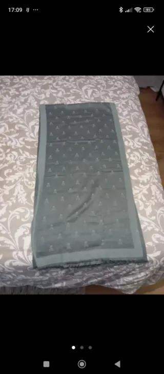 Bufanda foulard Scalpers gris y verde