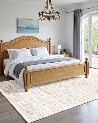 Tappeto per Salotto 1829 x 2743 mm Lavabile Beige