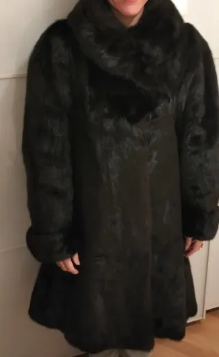 Cappotto donna in pelle nera