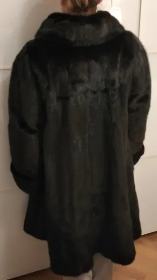 Cappotto donna in pelle nera