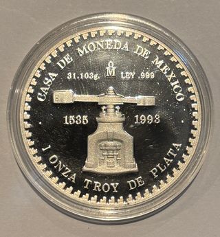 1 Onza Troy plata .999 Piedra de los Soles 1993