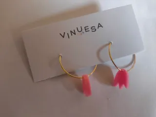 Pendientes Vinuesa Aro con tulipán