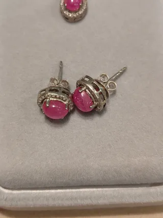 Conjunto Rubí Estrella Natural con Diamantes