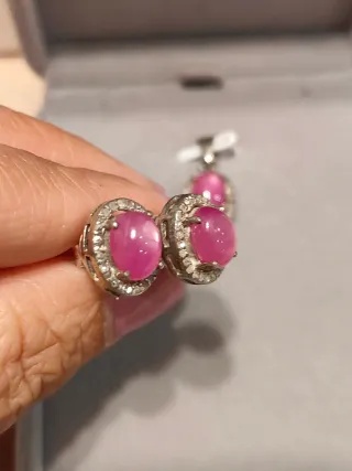 Conjunto Rubí Estrella Natural con Diamantes