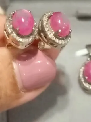 Conjunto Rubí Estrella Natural con Diamantes