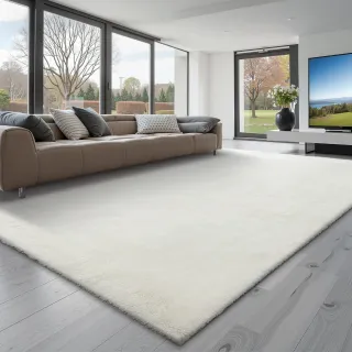 Tappeto Morbido Interni in Peluche Bianco Avorio