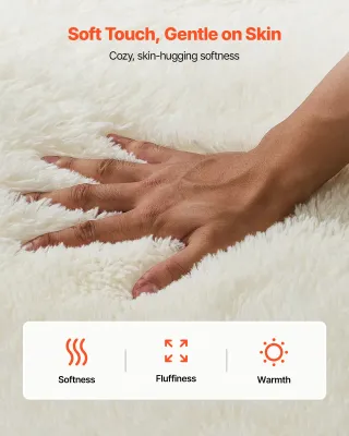 Tappeto Morbido Interni in Peluche Bianco Avorio