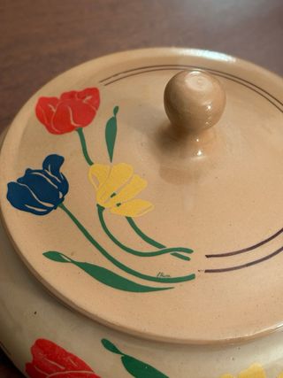 Biscottiera vintage ceramica fiori