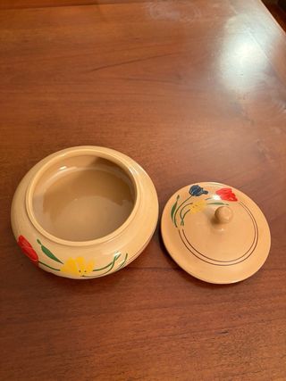 Biscottiera vintage ceramica fiori