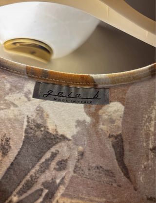 Canotta fantasia beige e marrone