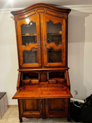 Secretária em Madeira com Vidro