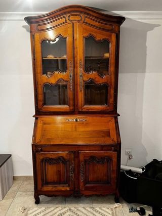 Secretária em Madeira com Vidro