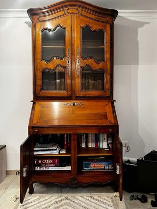 Secretária em Madeira com Vidro