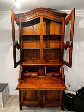 Secretária em Madeira com Vidro