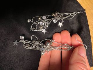 Pendientes largos plata estrellas