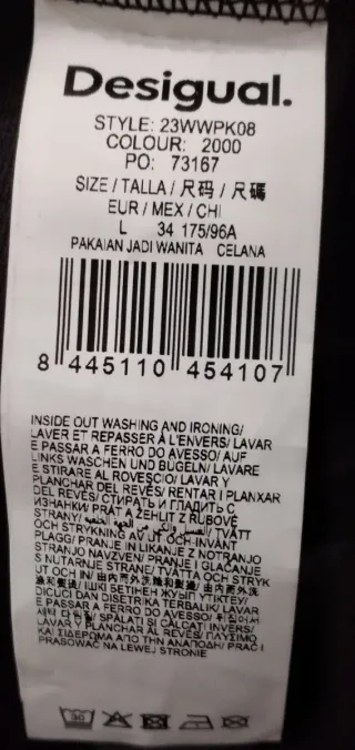 Pantalone nero lungo Desigual Tura L