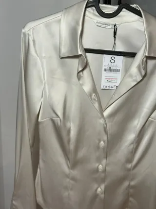 Camisa Stradivarius Blanca Talla S