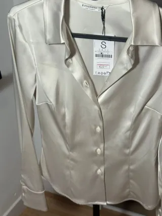 Camisa Stradivarius Blanca Talla S