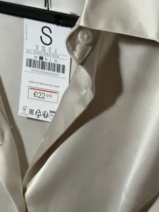 Camisa Stradivarius Blanca Talla S