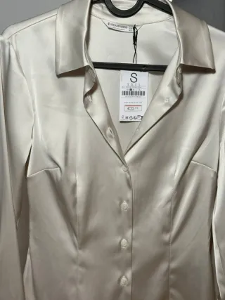 Camisa Stradivarius Blanca Talla S