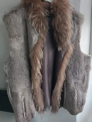 Chaleco Piel Conejo Mujer Talla Única
