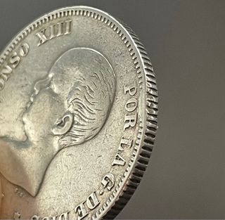 2 Pesetas Alfonso XIII 1891 PG M. El Pelón, escasa