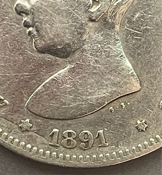 2 Pesetas Alfonso XIII 1891 PG M. El Pelón, escasa