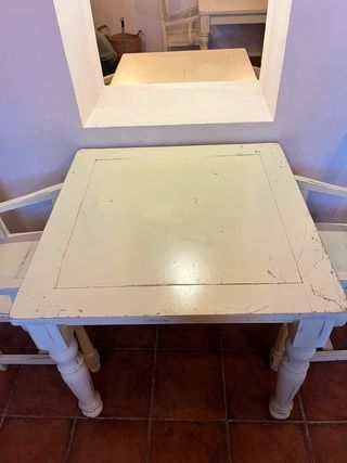 Mesa y 2 Sillas Madera Maciza