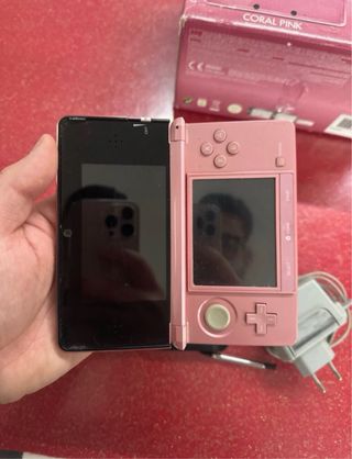 Nintendo 3DS Coral Pink + Nintendogs + Cats