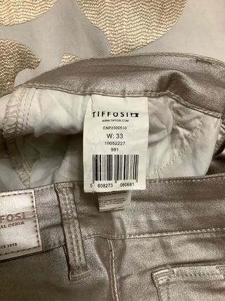 Pantalón Tifossi Metalizado Plateado