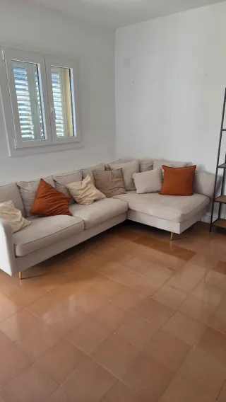 Sofá chaise longue beige 4 piezas