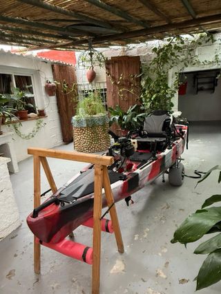 Kayak completo rojo y blanco