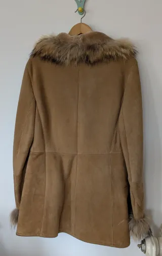 Chaquetón vintage piel vuelta cuello de pelo