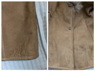 Chaquetón vintage piel vuelta cuello de pelo