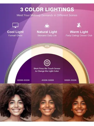 Auxmir Espejo Maquillaje LED 10X Plata