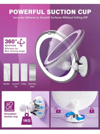 Auxmir Espejo Maquillaje LED 10X Plata