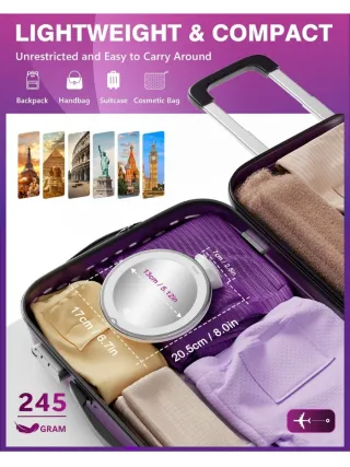 Auxmir Espejo Maquillaje LED 10X Plata