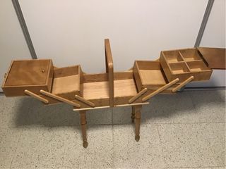 Costurero madera haya 5 compartimentos