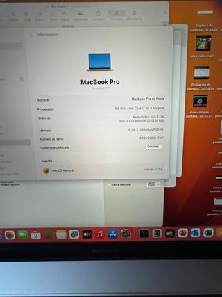 MacBook Pro i7 Plata/Gris Espacial
