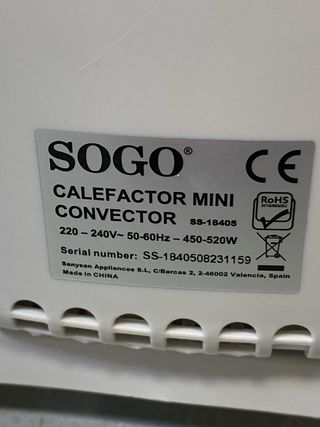 Aquecedor SOGO Baixo Consumo