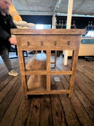 Mobile consolle rustico con piano in pietra