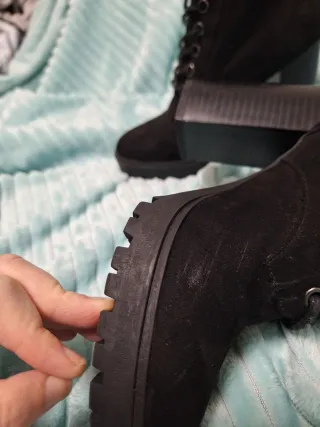 Botines negros tacón con cordones