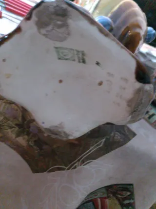 Pareja Jarrones Art Nouveau Cerámica