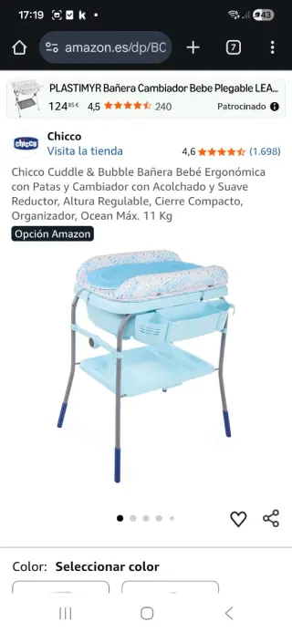 Bañera Cambiador Bebé Chicco Cuddle & Bubble