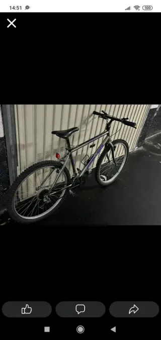 Bicicleta Montaña 26 Gris/Morado